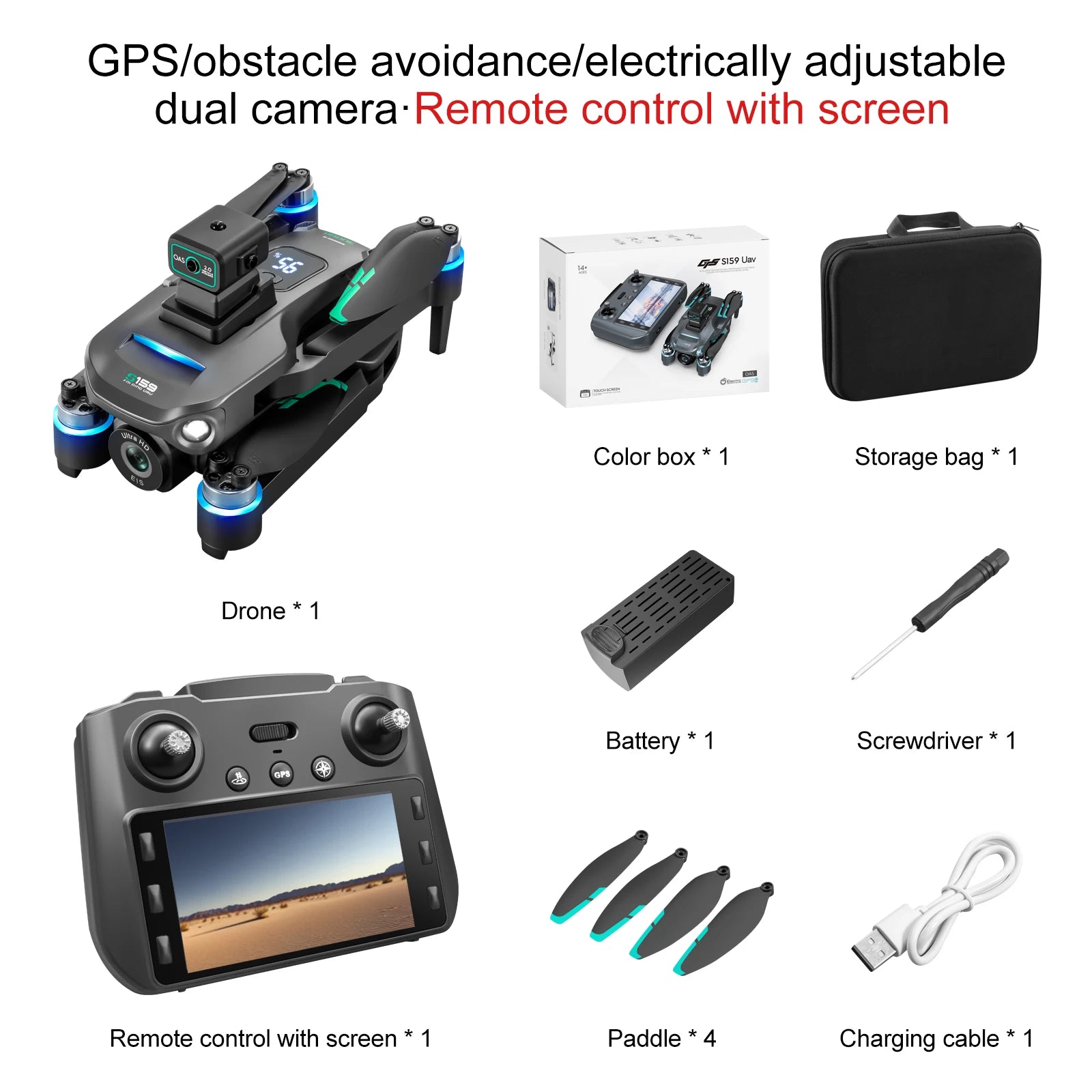 GPS Screen Obstacle Drone 8K