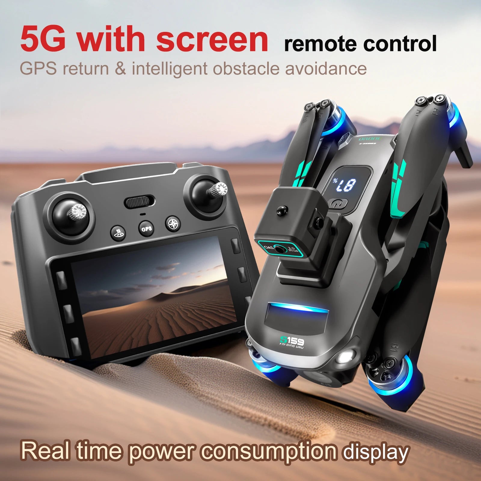 GPS Screen Obstacle Drone 8K