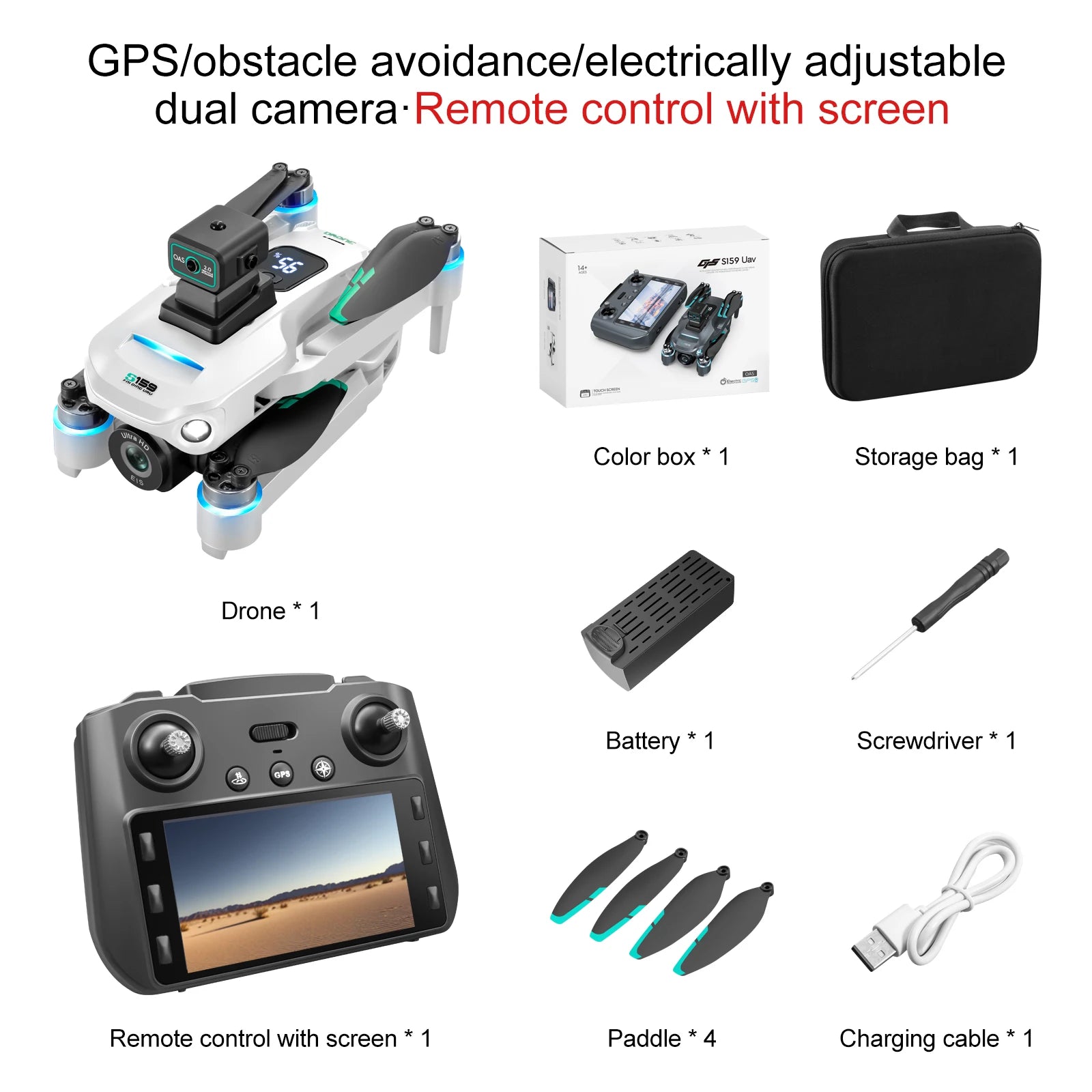 GPS Screen Obstacle Drone 8K