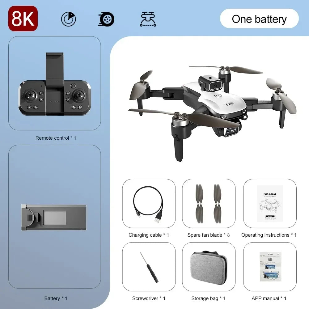 8K Dual Camera Foldable Drone with Obstacle Avoidance